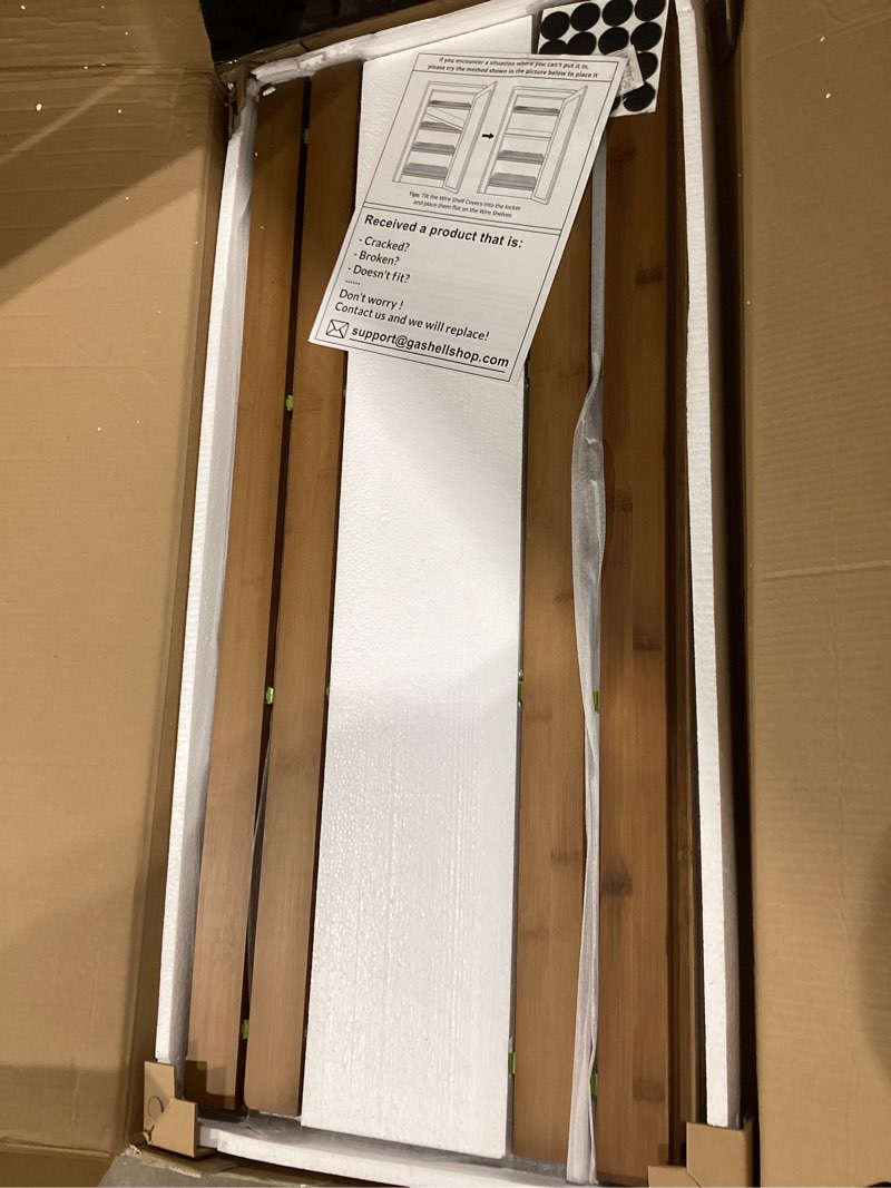 Condition photo showing New/Like New for wire shelf covers, bamboo wire rack covers for pantry, closet (4pcs, 36" w x 16" d) 36"w x 16"d 4
