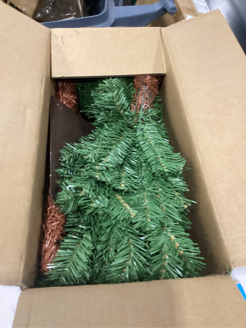 Condition photo showing Good Condition for 6ft Tall Cat Proof Christmas Tree Green Pencil Artificial Christmas Tree with Burr Strips Cat Proof Holiday Decoration for Home Shops Party Indoor Fireplace