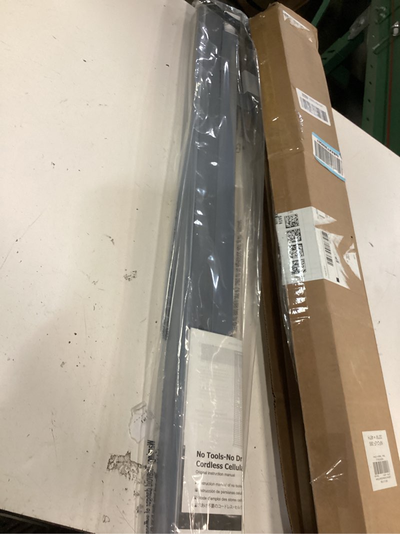 Condition photo showing Good Condition for lazblinds cordless cellular shades, no tools no drill light filtering honeycomb shades pleated blinds for windows, 33'' w x 48'' h, dark grey light filtering-dark grey 33'' w x 48'' h