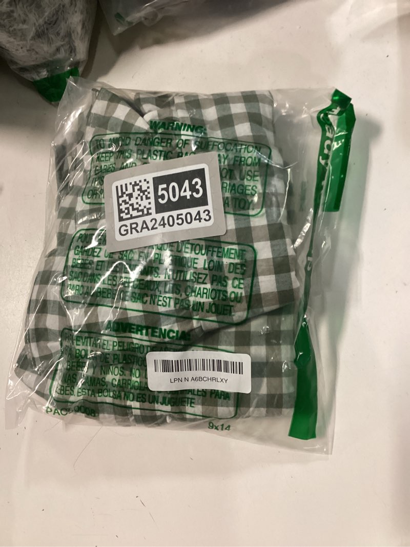 Condition photo showing Good Condition for Aryeleay 2 Pack Sage Green White and Brown Plaid Gingham Ruffle Pillow Shams, 100% Washed Cotton Checkered Farmhouse Pillow Covers for Bed/Sofa-20 x20 Sage Green/White Plaid 20" x 20" (Pack of 2)