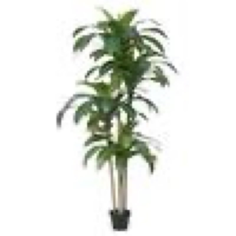  ft. Artificial Dracaena Tree, Fake Tropical Plants Faux Potted Floor Plant Indoor Outdoor Home Decor
