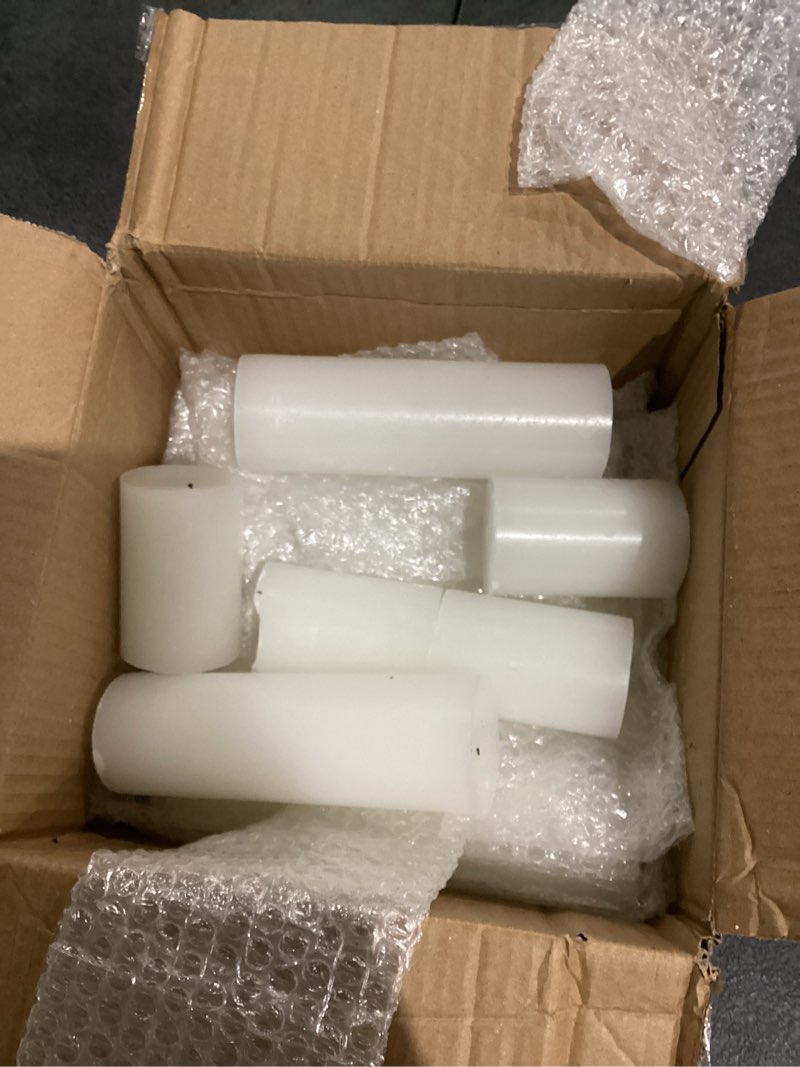 Condition photo showing Good Condition for 18 Pcs White Pillar Candles Bulk Set?Hurricane Candles?2x3 2x6 2x8 Inch - 12 Each Size?Dripless Unscented Smokeless?Gives You a Better Atmosphere When Organizing an Event Party. 18 White Flat-top 2 x 3/6/8 Inch
