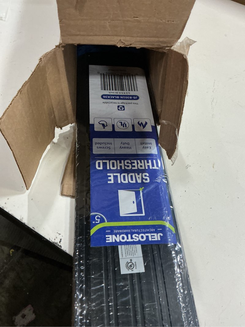 Condition photo showing New/Like New for 5''w x 1/2''h x 36''l heavy-duty commercial aluminum door threshold (matte black anodized) - ada accessible, barrier free, fire rated door saddle, exterior door threshold, b301n 5''w x 1/2''h x 36''l matte black anodized