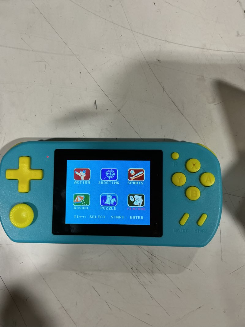 Condition photo showing As Is for handheld games for kids adults with built in 268 classic retro video games,3.0'' color screen rechargeable portable arcade gaming player,boys girls travel electronics toys birthday gift (a-blue)