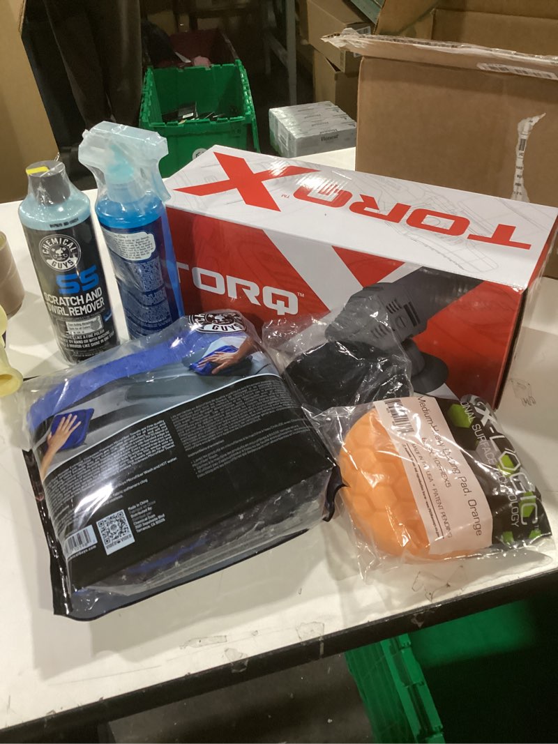 Condition photo showing Good Condition for Chemical Guys BUF612 TORQX Random Orbital Polisher, One-Step Scratch & Swirl Removal Kit - 8 Items 8 ITEM KIT