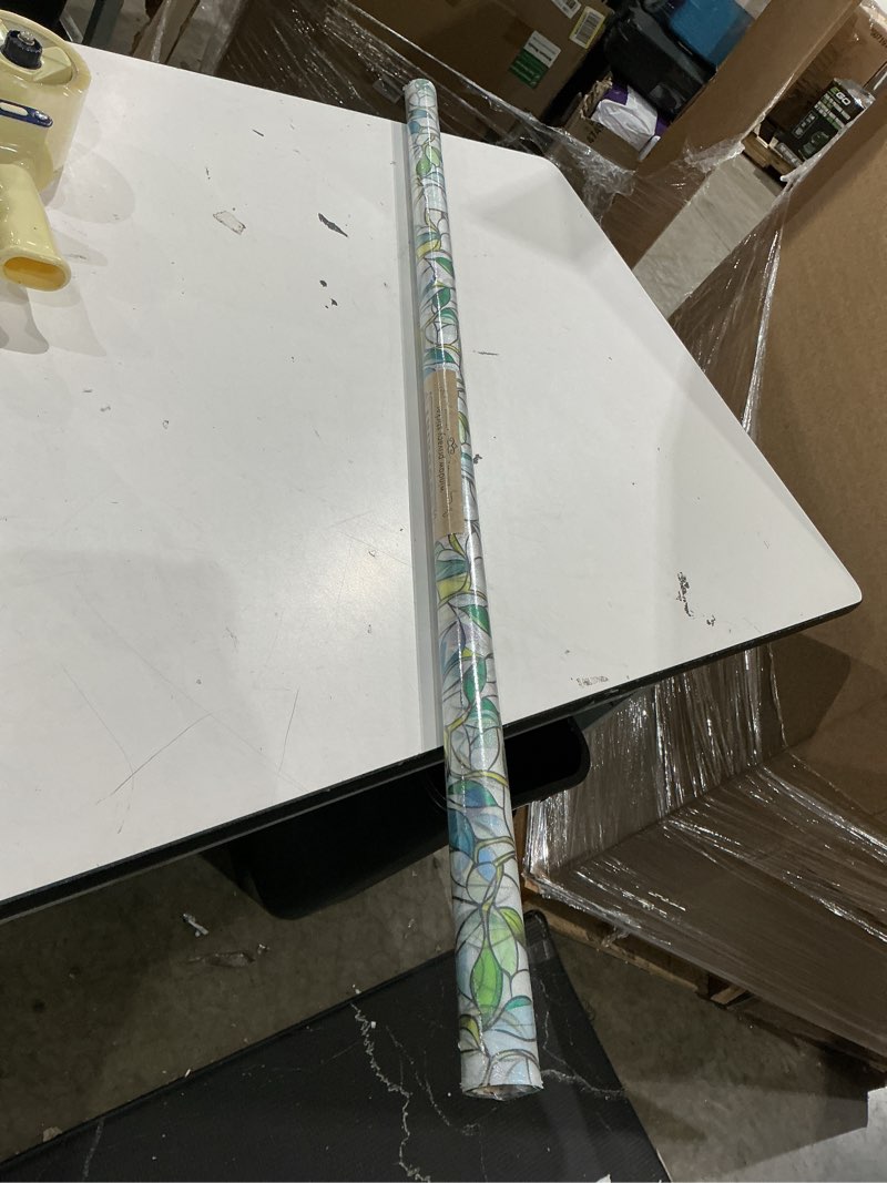 Condition photo showing Good Condition for window film, frosted privacy, one way tint, uv block, heat insulation, anti-glare, static cling, renter friendly for home bathroom door frosted purple flower 45*78.5