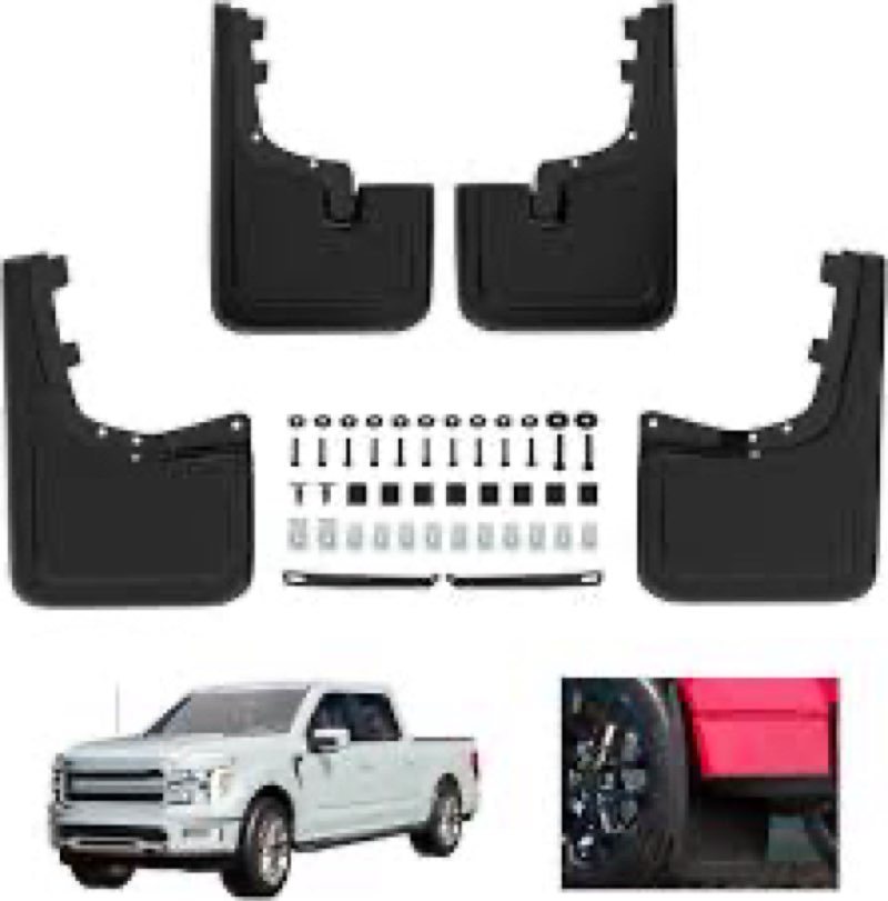MTGSTOCL 2021-2025 Ford F-150 Mud Flaps - 4 PCS Splash Guards for F150 XL, XLT, Platinum, Lariat, Tr