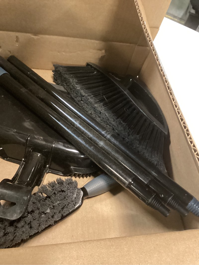 Condition photo showing As Is for O-Cedar Indoor & Outdoor Strong Sweep Broom & Brush Bundle | Heavy Duty Bristles Remove 99% of Dust & Dirt in One Sweep | Step-On Dust Pan | Safe for Hardwoods, Powerful on Outdoor Debris Strong Sweep Broom and Brush