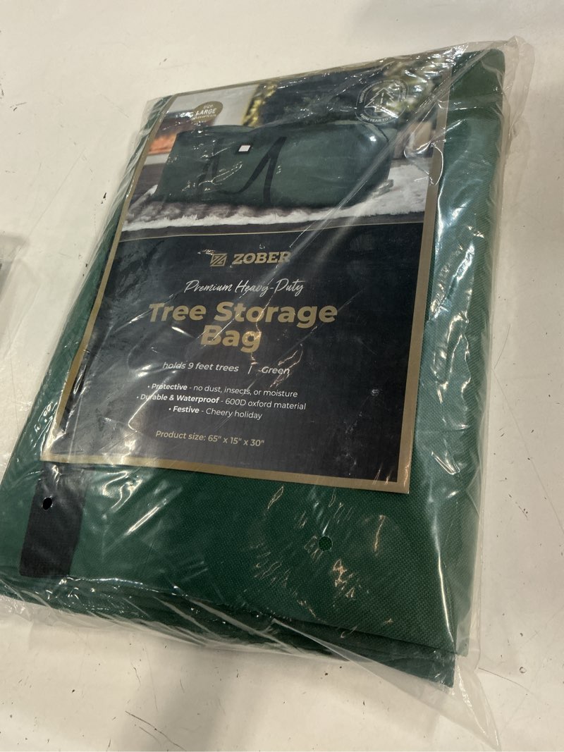 Condition photo showing New/Like New for zober 600d oxford fabric large christmas tree storage bag - fits 9 ft artificial trees - tear proof waterproof christmas tree bag for storage box for xmas - strong, durable handles - card slot - green 9 ft green