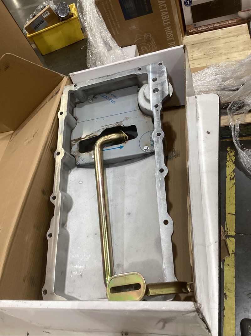 Condition photo showing As Is for labwork 302-1 aluminum oil pan kit replacement for gm muscle classi car truck 4.8l 5.3l 6.0l 6.2l 1955-1987