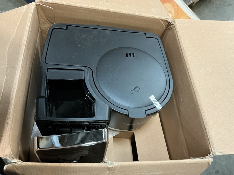 Condition photo showing As Is for Hamilton Beach 2-Way 12 Cup Programmable Drip Hot and Iced Coffee Maker & Single Serve Coffee Machine, Glass Carafe, Auto Pause and Pour, Black (47500J)