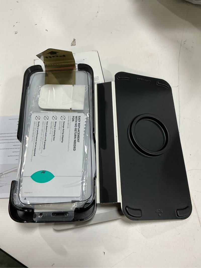 Condition photo showing As Is for esr accessory glass by corning™ 3 pack 9h+ glass for iphone 17 pro max screen protector, with ar anti-reflective technology, military grade shatterproof & durable with ultrafit tray