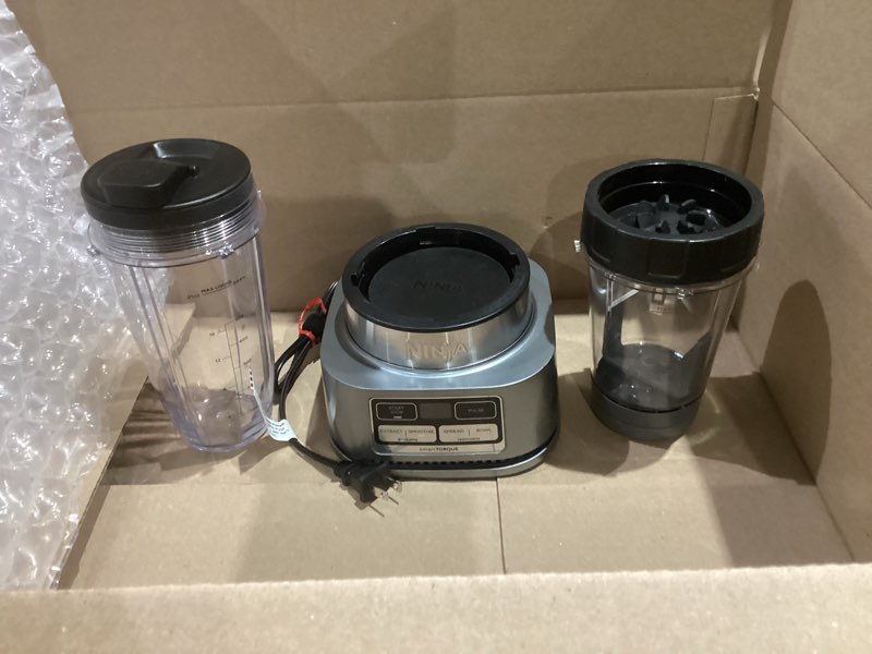 Condition photo showing Good Condition for Ninja Blenders for Kitchen | Smoothie Blender, Mixer, Grinder - Premium Blending Performance for Sauces, Frozen Drinks, and More | 1200 Peak Watt Motor | SS101 Foodi Personal Smoothie Maker