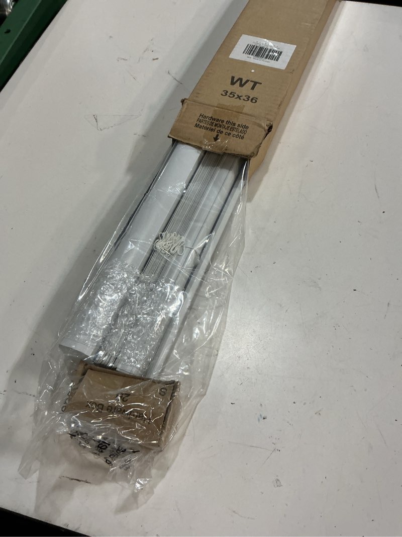 Condition photo showing Good Condition for lazblinds cordless white 1" room darkening vinyl mini blinds, 35" w x 36" h horizontal window blinds for home, cordless shades for indoor windows white 35"w x 36"h