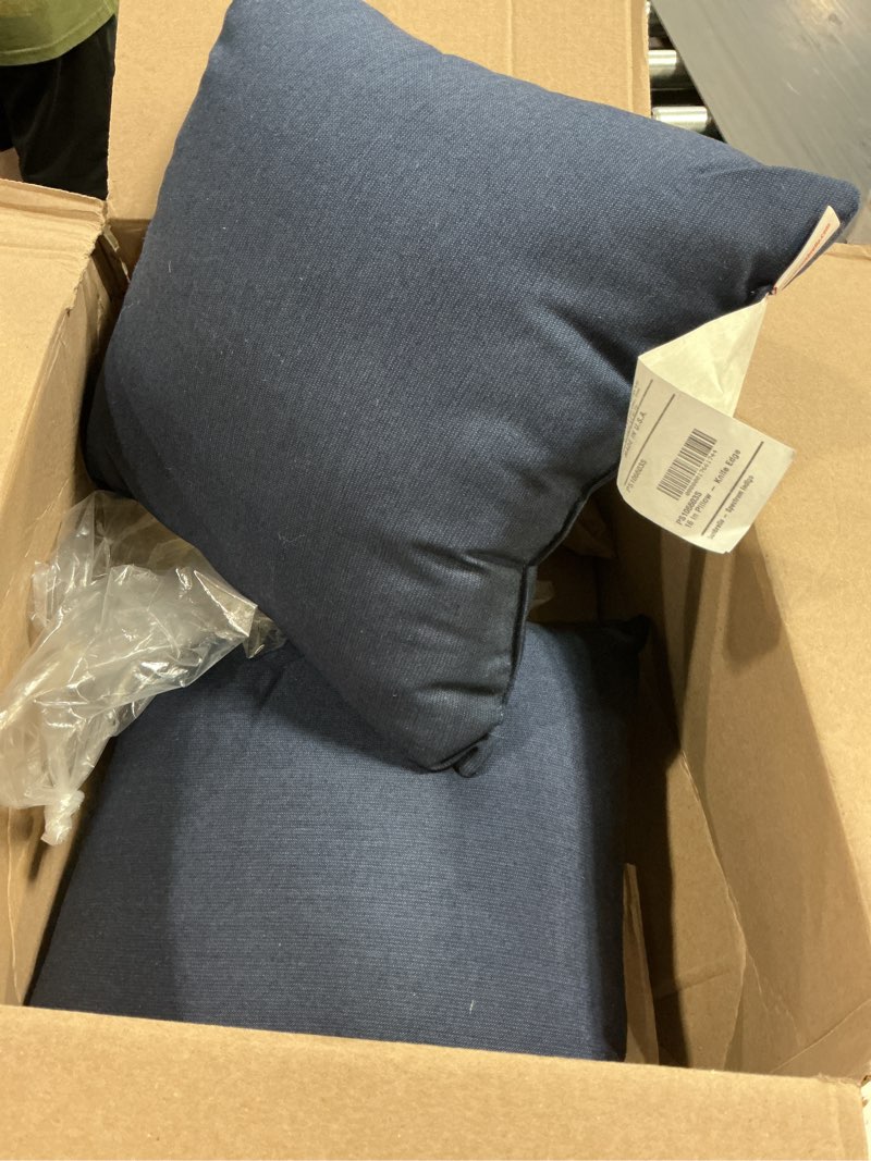 Condition photo showing Good Condition for mozaic company amps106603 indoor outdoor sunbrellasquare pillows, set of 2 16 x 16 indigo navy blue