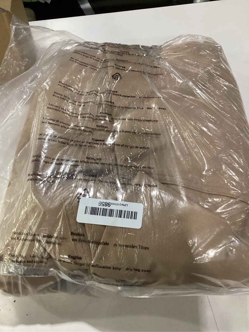 Condition photo showing As Is for ultcover waterproof patio l-shaped left facing sofa cover for 4-seater outdoor sectional furniture couch 58”w (left side) x 85”w (back length) 58"/85"(w)x32"(d)x30"(h) brown (l-shaped)