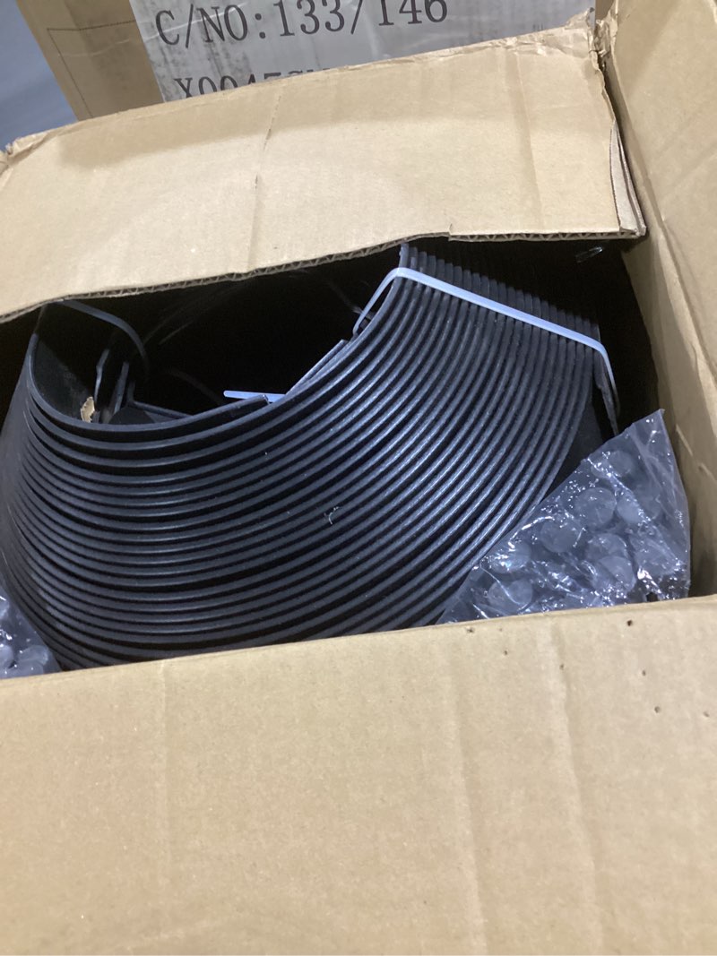 Condition photo showing As Is for landscape edging for garden border, 118 ft 2-inch tall plastic edging borders, rubber no dig landscape edging with 160 stakes, lawn edging for yard, paver, garden bed, landscaping