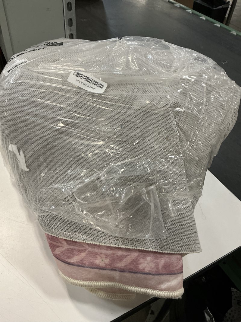 Condition photo showing Good Condition for livebox pink washable rugs 8x10 for living room, soft pink rug for bedroom,non slip ultra thin rug botanical bedroom rugs 8x10 under bed, floor carpet for dining room home office 8' x 10' (rectangular) pink