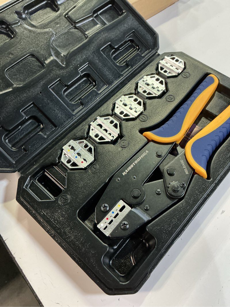 Condition photo showing As Is for haisstronica 6pcs crimping tool set - ratchet wire crimping tool for heat shrink,insulated nylon,non-insulated,ferrule wire end,open barrel terminals,solar connectors crimping tool set - 6pcs with solar