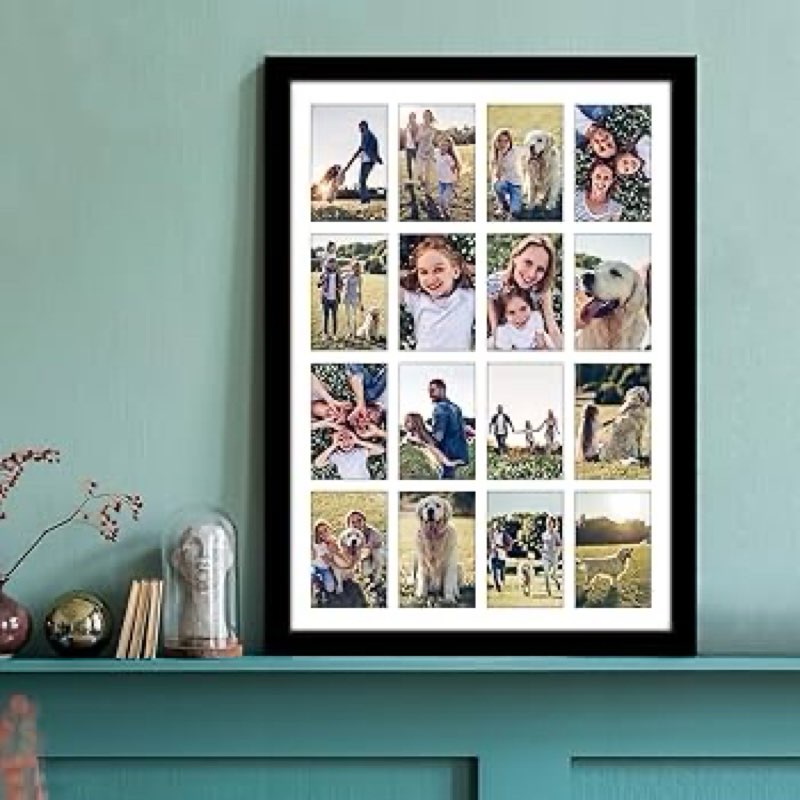 americanflat 4x6 collage picture frame with polished plexiglass - multi picture frames fit sixteen 4