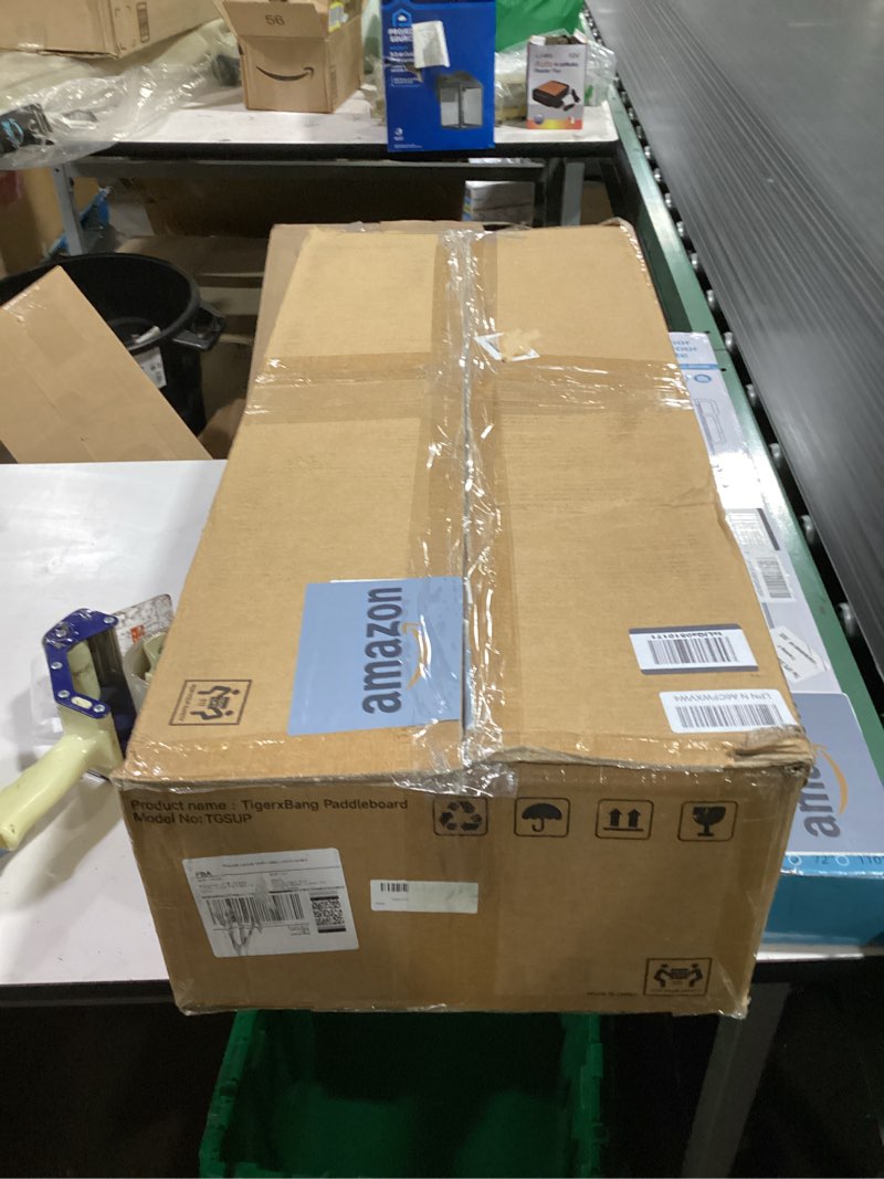 Condition photo showing Good Condition for tigerxbang inflatable stand up paddle board 11'6" x 35" x 6", tribal imprint series, extra wide & stable sup, ideal for adults & families, with full accessories blue