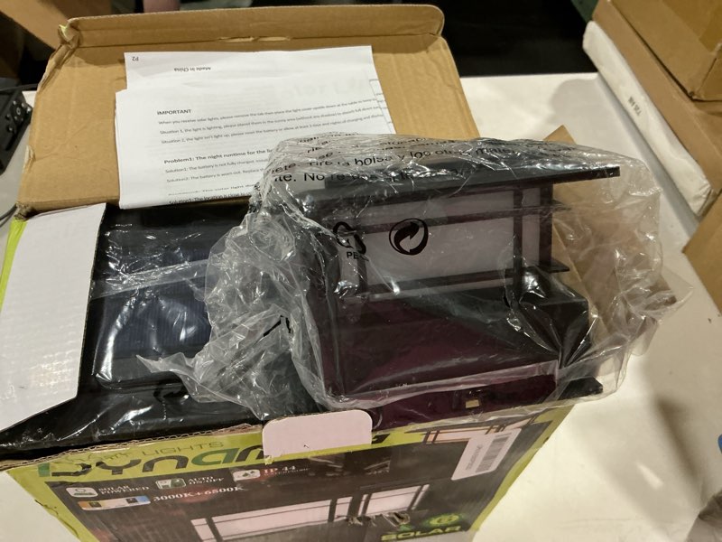 Condition photo showing Good Condition for dynaming 4x4 solar post cap lights outdoor with 2 color modes, upgrade fence post solar lights black shell for 4x4 vinyl/wooden posts, brightness led lighting decor for garden deck patio, 6 pack black warm white/white, only for 4x4 posts 6 pack