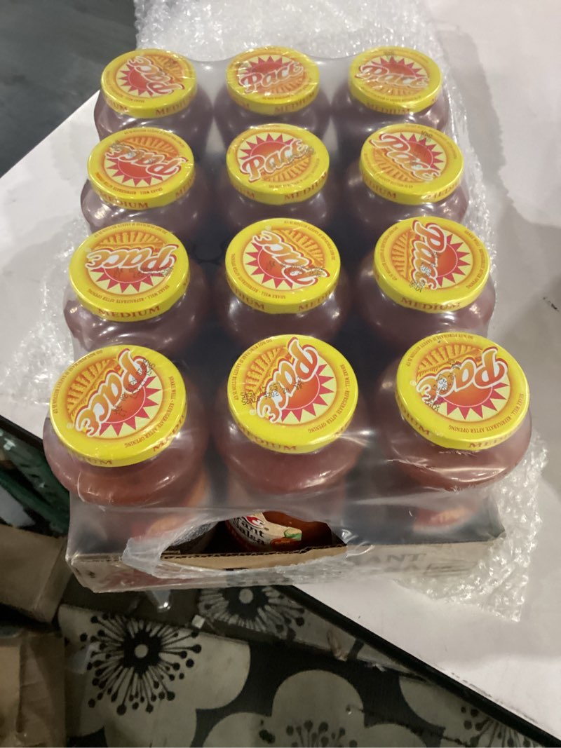 Condition photo showing New/Like New for best by 07/02/2026**** pace salsa, restaurant style, original recipe, medium salsa, 16 oz jar (pack of 12) restaurant style original medium 16 ounce (pack of 12)