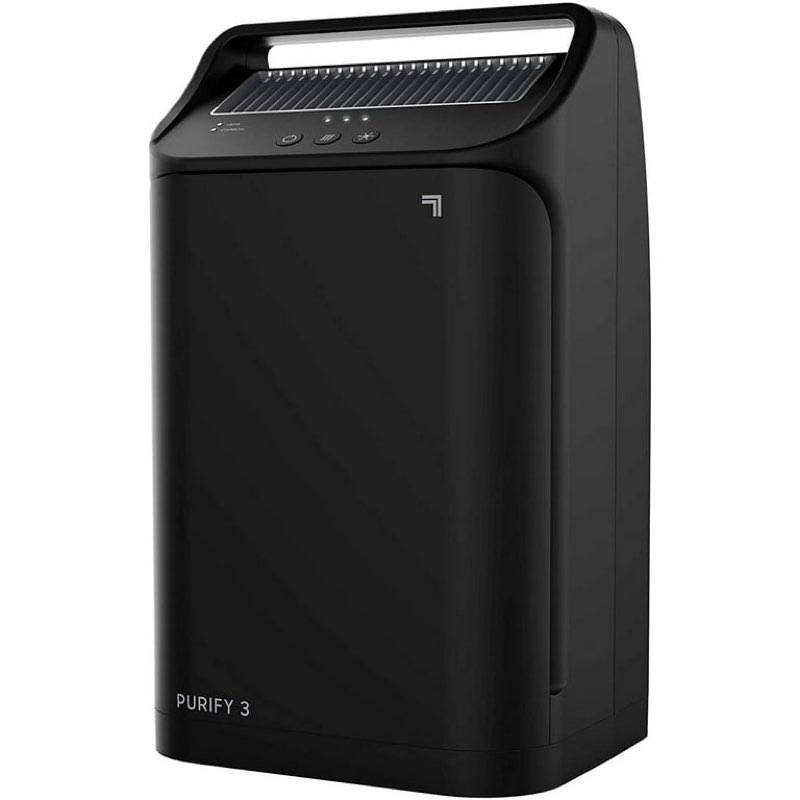 sharper image true hepa air purifier, covers up to 125 sq. feet 3 speed settings, black