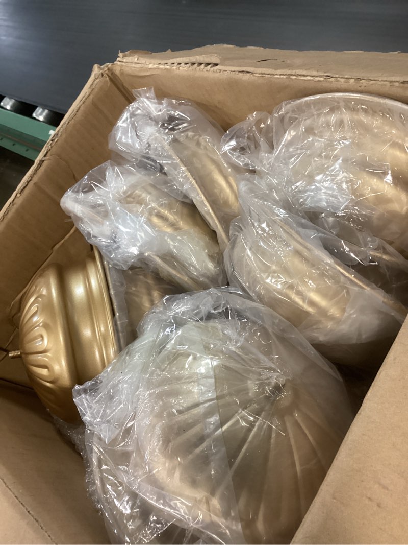 Condition photo showing Good Condition for 8 pcs gold vases for wedding centerpieces 6.38 inch tall metal compote vase bulk gold trumpet vase flower holder wedding table centerpieces decor for wedding party anniversary home decor