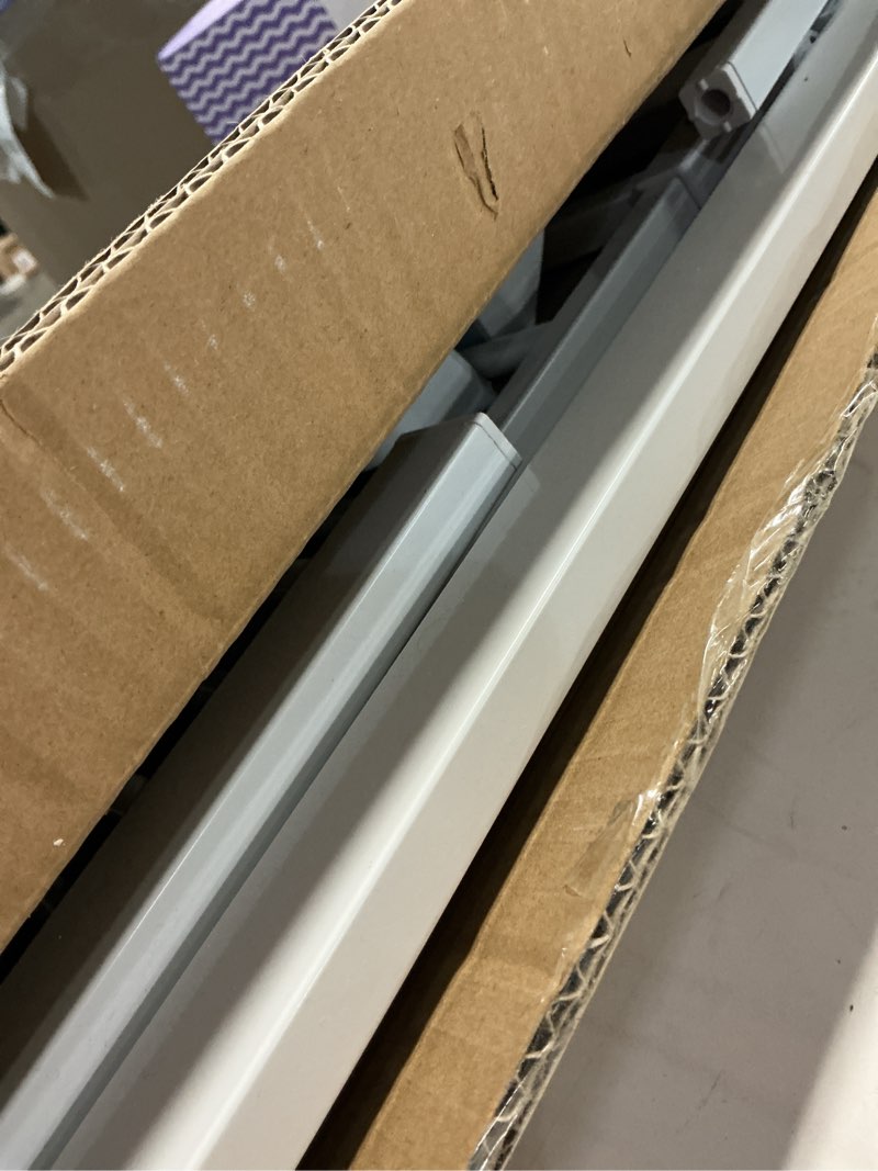 Condition photo showing As Is for mom's choice-grownsy baby gate for stairs, 29.5"-48.4" pressure mounted baby gate for top of stair&doorway with v-shaped rods, anti-trip pedal, extra wide stairs dog gate easy install w/red reminder white 29"-48"*30"