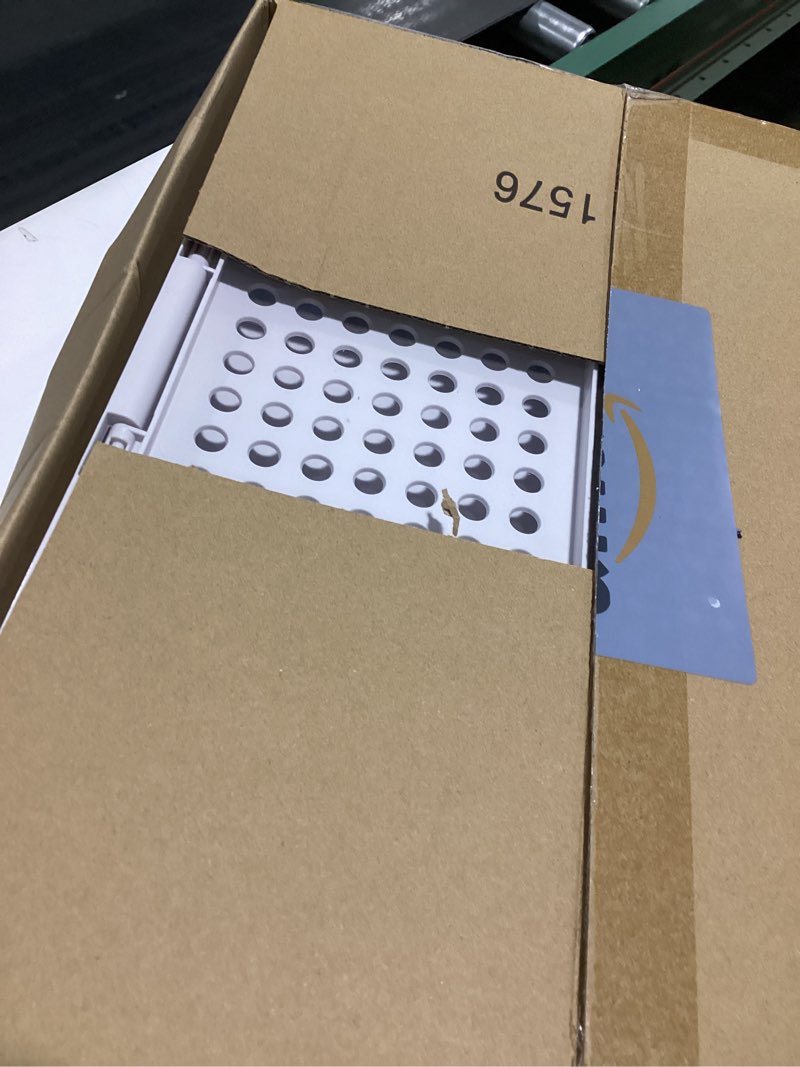 Condition photo showing Good Condition for CTSNSLH 5 Pack Closet Organizers Storage Box, Closet Storage Stackable Storage Bins, Plastic Drawer Basket for Wardrobe Cupboard Kitchen Bathroom Office, White White-Grey 5 PACK-L