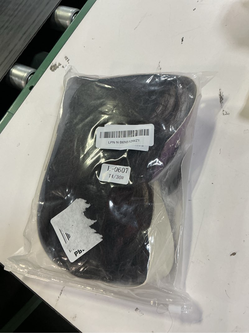 Condition photo showing As Is for Auburn Brown Wig for Women - Layered Straight Wig with Lace Front, Side Part Natural Hairline & Soft Yaki Fiber, Lightweight Realistic Look - Auburn Mix Dark Brown, 14 Inch