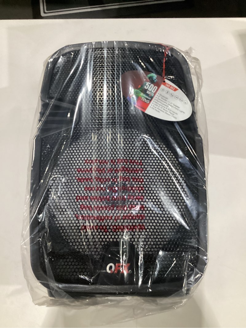 Condition photo showing Good Condition for Crystal Clear Sound, Bright Party Lights, Portable & Easy to Use | 8" Rechargeable Bluetooth PA Karaoke Loud Party Speaker, 5-Hour Playtime | TWS, USB, TF, AUX, FM Radio | QFX | TMS-853