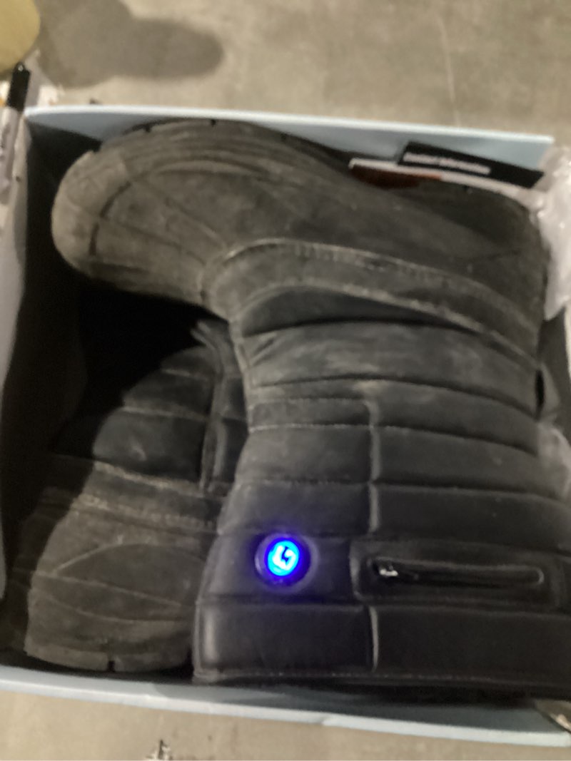 Condition photo showing As Is for Heated Boot for Men and Women- Skiing Hunting Non-Slip Water Proof Electric Heating Shoe, Upgraded 6000mAh Battery Black Men's 12-13