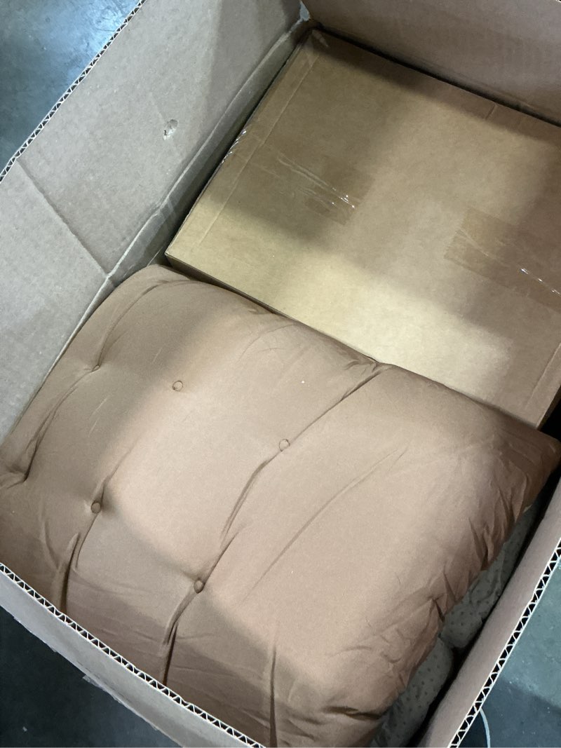 Condition photo showing Good Condition for tudomro outdoor chaise lounge cushion 66x21x4'' waterproof & fade-resistant patio pool chaise lounge cushion headrest pillow tie replacement rocking high back chair(brown,set of 2) 2 brown