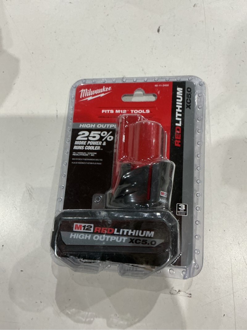 Condition photo showing Good Condition for milwaukee m12 redlithium xc 5 ah lithium-ion high output battery pack 1 pc