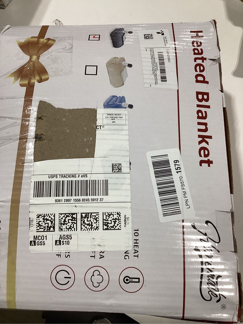 Condition photo showing Good Condition for Homemate Electric Heated Blanket Twin - 62"x84" Heating Bed Blankets Throw with 10 Heating Levels 8 Hours Auto Off Fast Heating Over-Heated Protection Ultra Soft Warm Flannel ETL Certified Grey Grey Twin 62"x84"