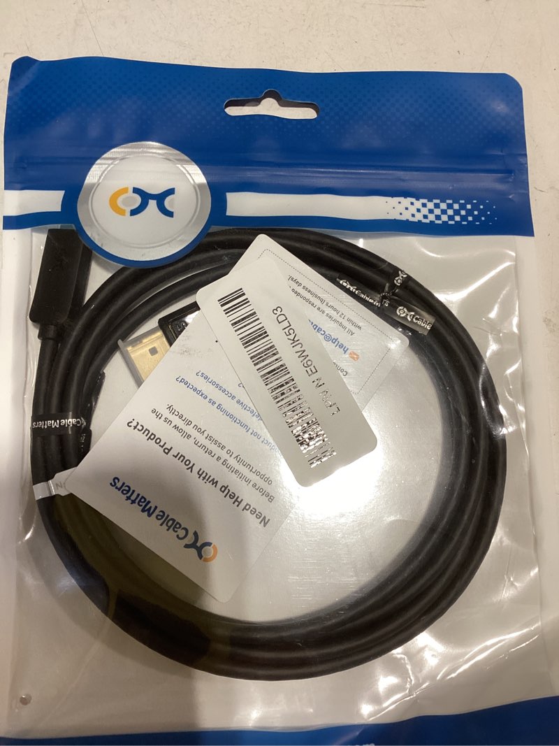 Condition photo showing New/Like New for cable matters unidirectional usb c to displayport 1.4 cable - 6ft, support 8k@60hz / 4k@240hz, thunderbolt 4 to displayport cable, display port to usb c, black - not for portable usbc monitor 6 ft 1-pack