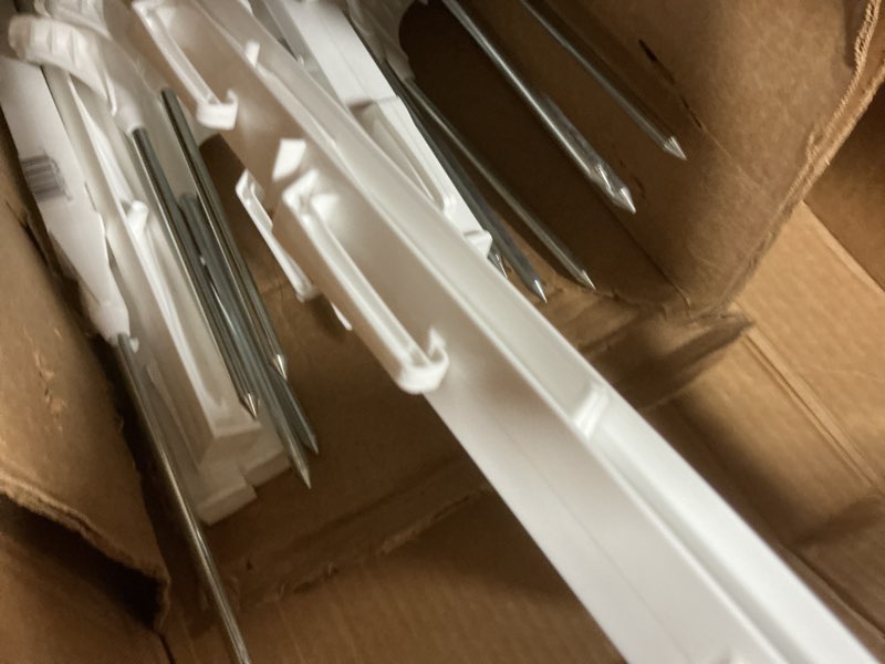 Condition photo showing As Is for (Incomplete only 25 pieces). Zareba A-48B 4-Inch Step-In Fence Post - Electric Fence System Post - 50 Posts, Black 50 Black Posts Fence Post