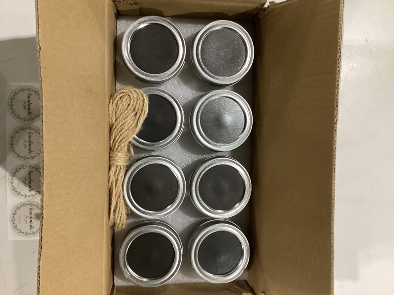 Condition photo showing Good Condition for 8 pack small glass jars with lids - 4oz vintage embossed mini mason jars ,regular mouth mason canning jar with seal bands for jam, honey, jelly, dessert, spice, wedding favors, diy candles decor