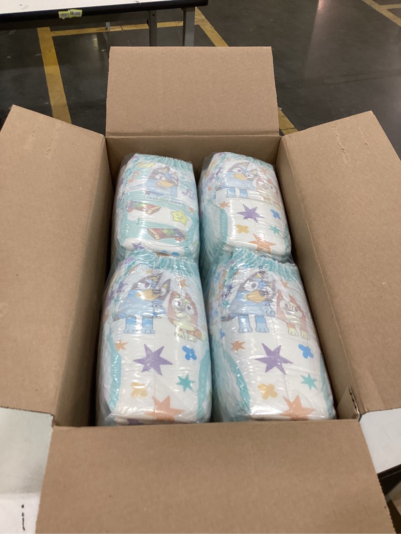 Condition photo showing New/Like New for pampers training pants - easy ups boys & girls bluey - size 5t-6t, 84 count, children's potty underwear (packaging may vary) 5t-6t 84