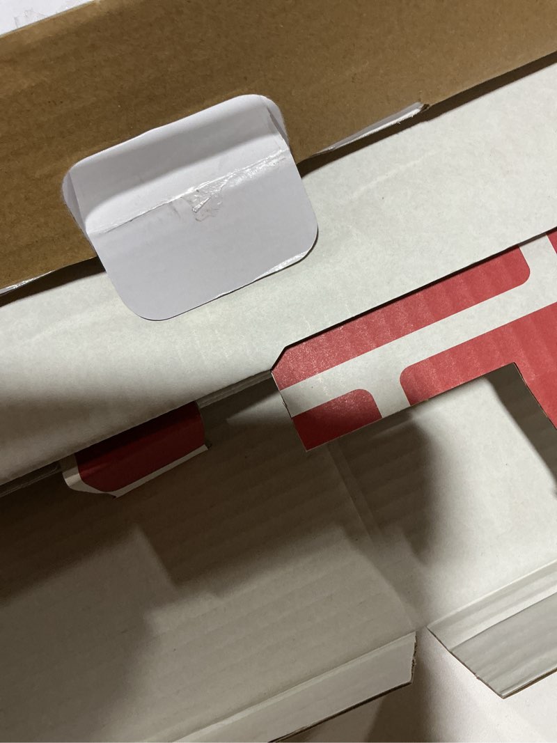 Condition photo showing Good Condition for Christmas Santa Claus Fireplace Chimney Cardboard Giant Red Brick Cardboard 3D Fireplace Fake Centerpiece for Christmas Party Backdrop Decoration 44 x 27 x 7 Inches