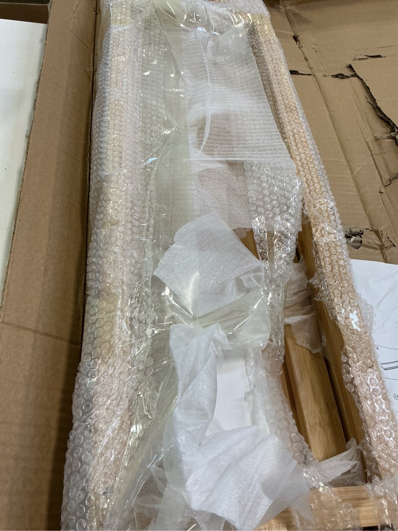 Condition photo showing Good Condition for VASMIA Console Table, Entryway Table, Narrow Sofa Table, 39" Bamboo Hallway Table for Entryway, Living Room, Bedroom, Foyer, Natural Natural 9.4"D x 39.4"W x 29.5"H