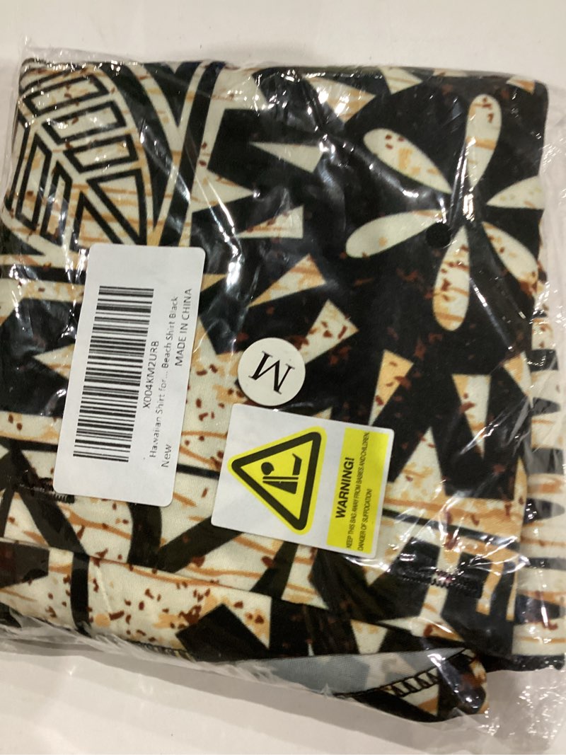 Condition photo showing New/Like New for Hawaiian Shirt for Men Hawaii Tapa Cloth Tribal Vintage Short Sleeve Casual Button Down Tropical Summer Beach Shirt Black