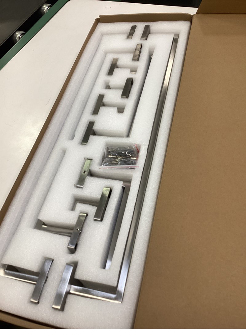 Condition photo showing New/Like New for Bathroom Hardware Set 10 Piece Brushed Nickel Bathroom Accessories Set SUS304 Towel Bar Set Includes 2 Towel Bar 24 Inch+2 Towel Holder+2 Toilet Paper Holder+4 Towel Hook (10, Brush Nickel)