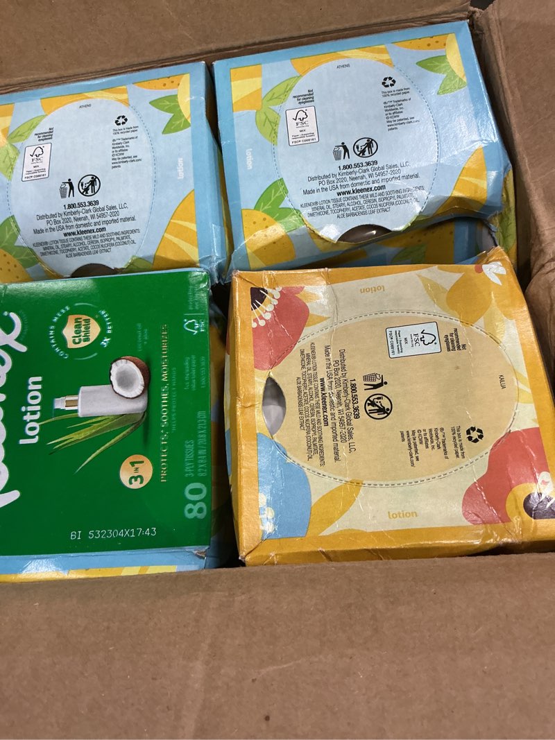 Condition photo showing New/Like New for Kleenex Ultra Soft Facial Tissues, 8 Cube Boxes, 80 Tissues per Box, 3-Ply, Packaging May Vary White 80 Tissues (Pack of 8)