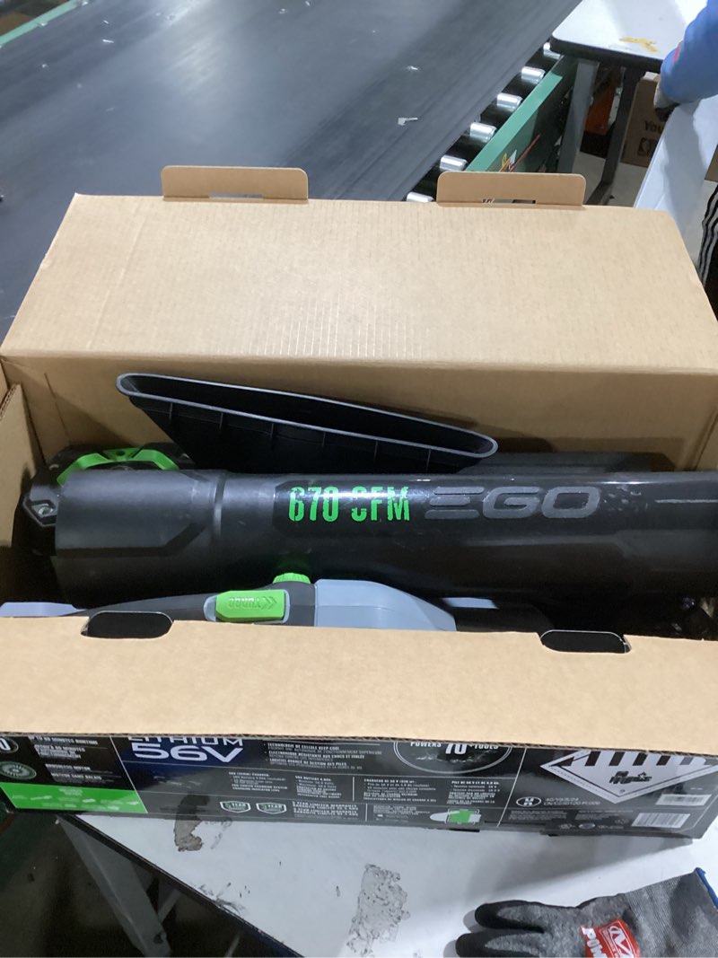 Condition photo showing As Is for Forparts EGO POWER+ 56-volt 670-CFM 180-MPH Battery Handheld Leaf Blower 4.0 Ah