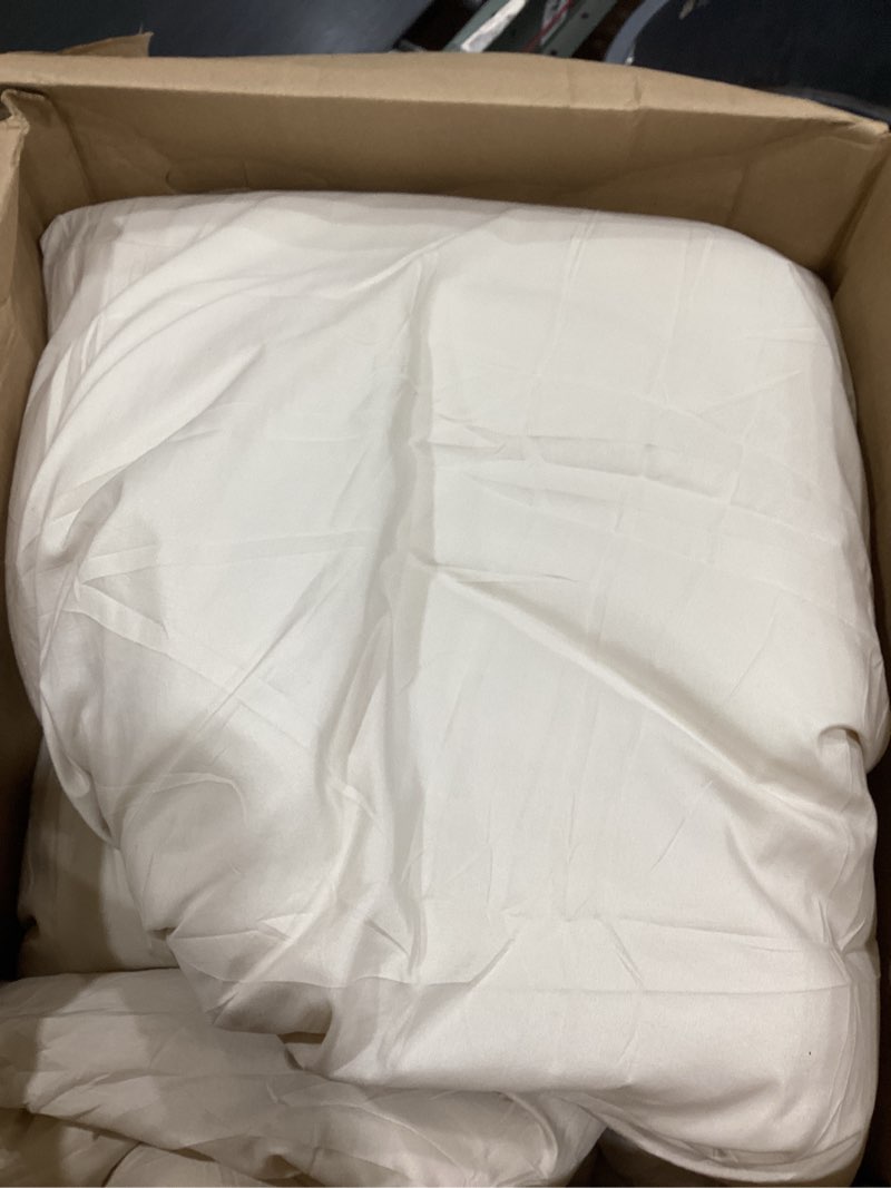 Condition photo showing As Is for Litanika Comforter King Size Beige, 3 Pieces Lightweight Bedding Comforter Set, Down Alternative Comforter All Season Fluffy Bed Set Gift Choice Beige King