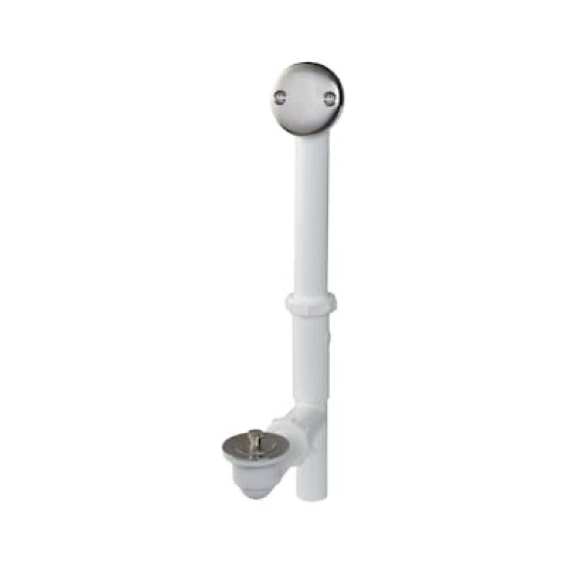 keeney 1-1/2-in brushed nickel white/brushed nickel roller ball drain with plastic pipe included