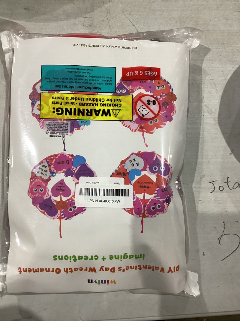 Condition photo showing New/Like New for Winlyn 12 Sets Heart Wreath Ornaments Decorations Valentine Crafts Kits for Kids Classroom DIY Valentine's Day Heart Wreath Assorted Heart Cutouts Foam Stickers Googly Eyes Valentine Gift Exchange